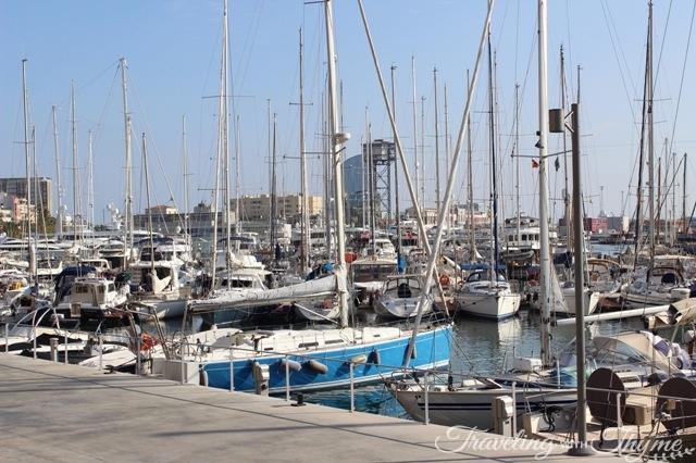 barcelona port dockside boats