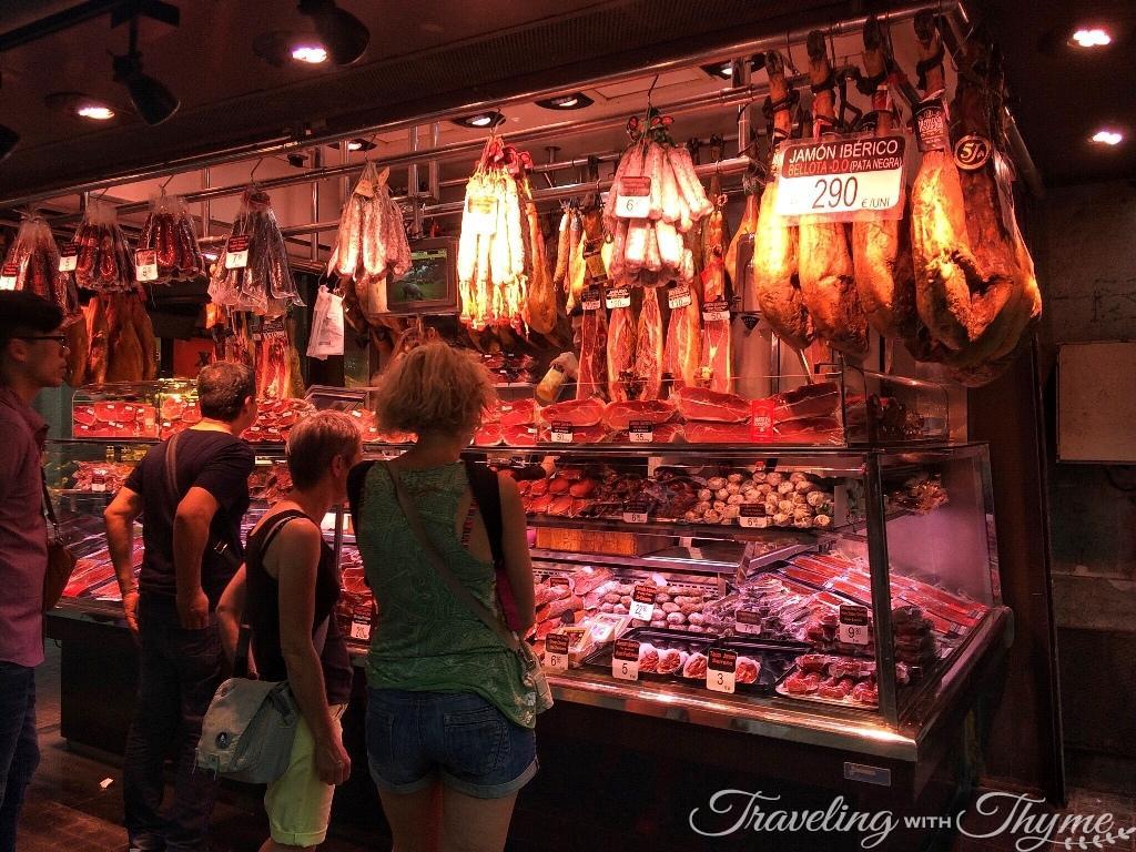 La Boqueria Market Barcelona Spanish Jamon