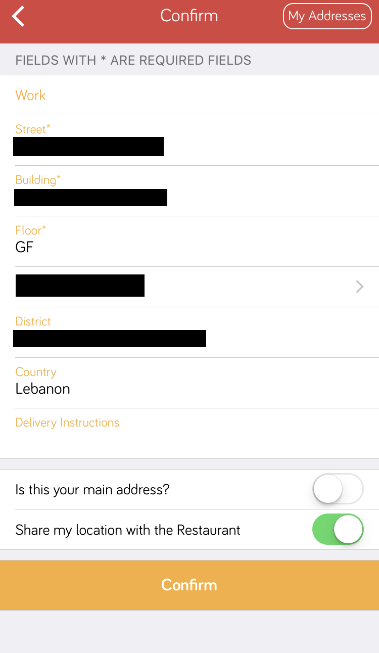 BitFood Delivery App Address Lebanon Beirut
