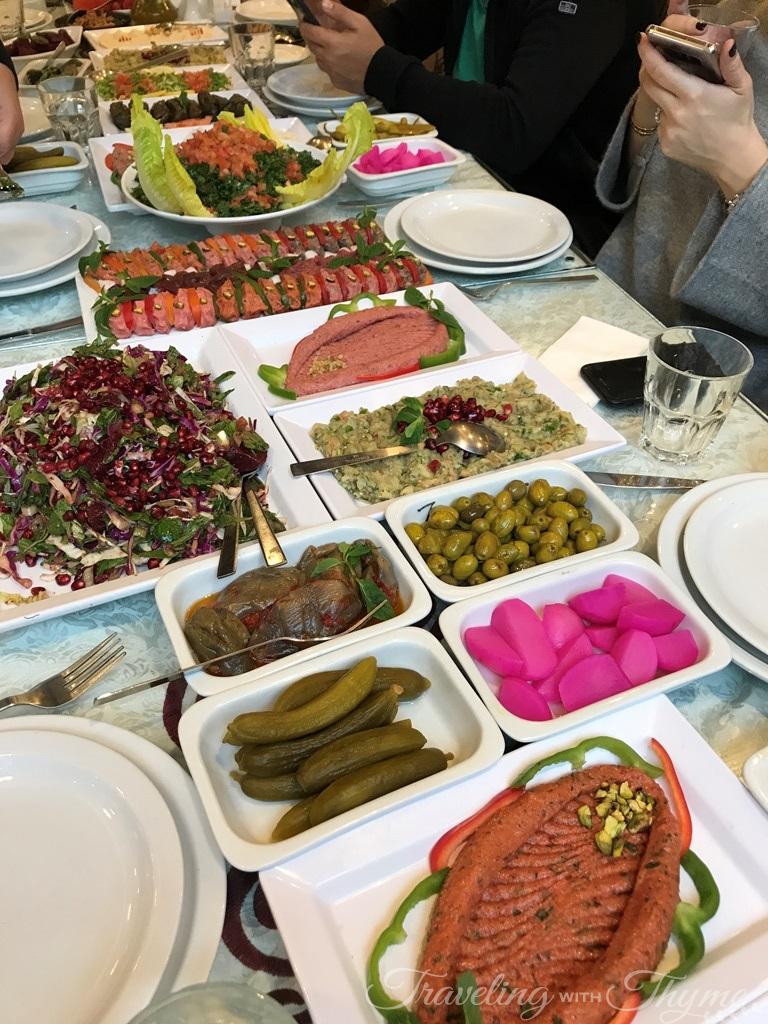 Baytna Restaurant Tripoli Lebanese Mezze Table
