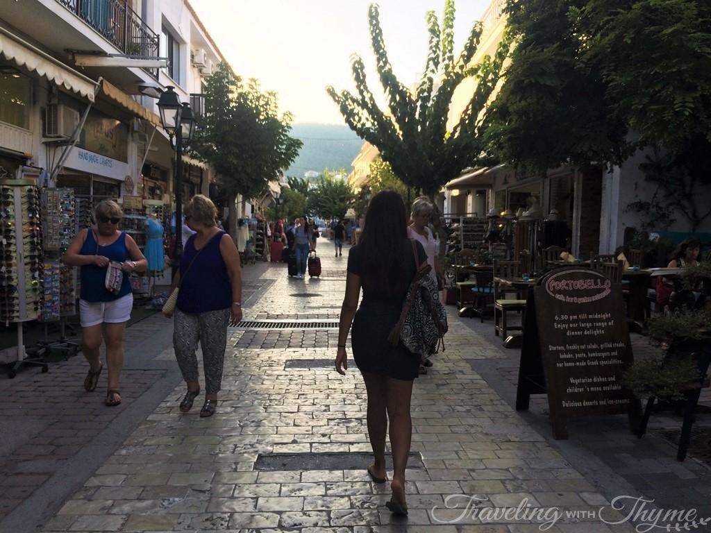 Shopping street skiathos town island greece