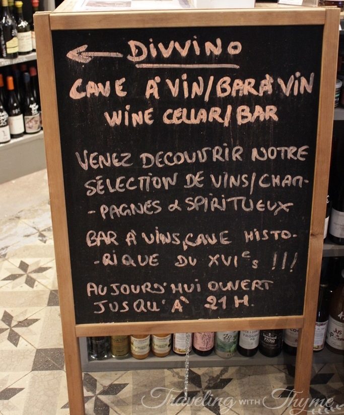 Divvino Paris Wine Bar Menu Blackboard