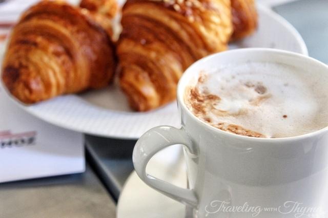 La Petite Table Dbayeh Breakfast Croissant Hot chocolate